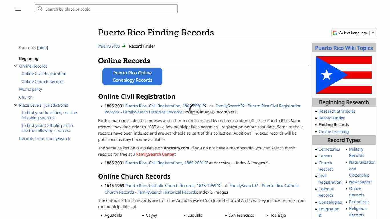 Puerto Rico Finding Records • FamilySearch